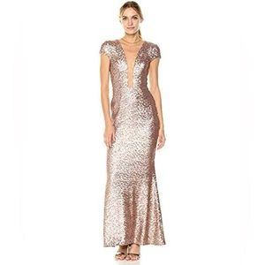 Dress the Population - Long light pink sequence cap sleeve dress $100 size small